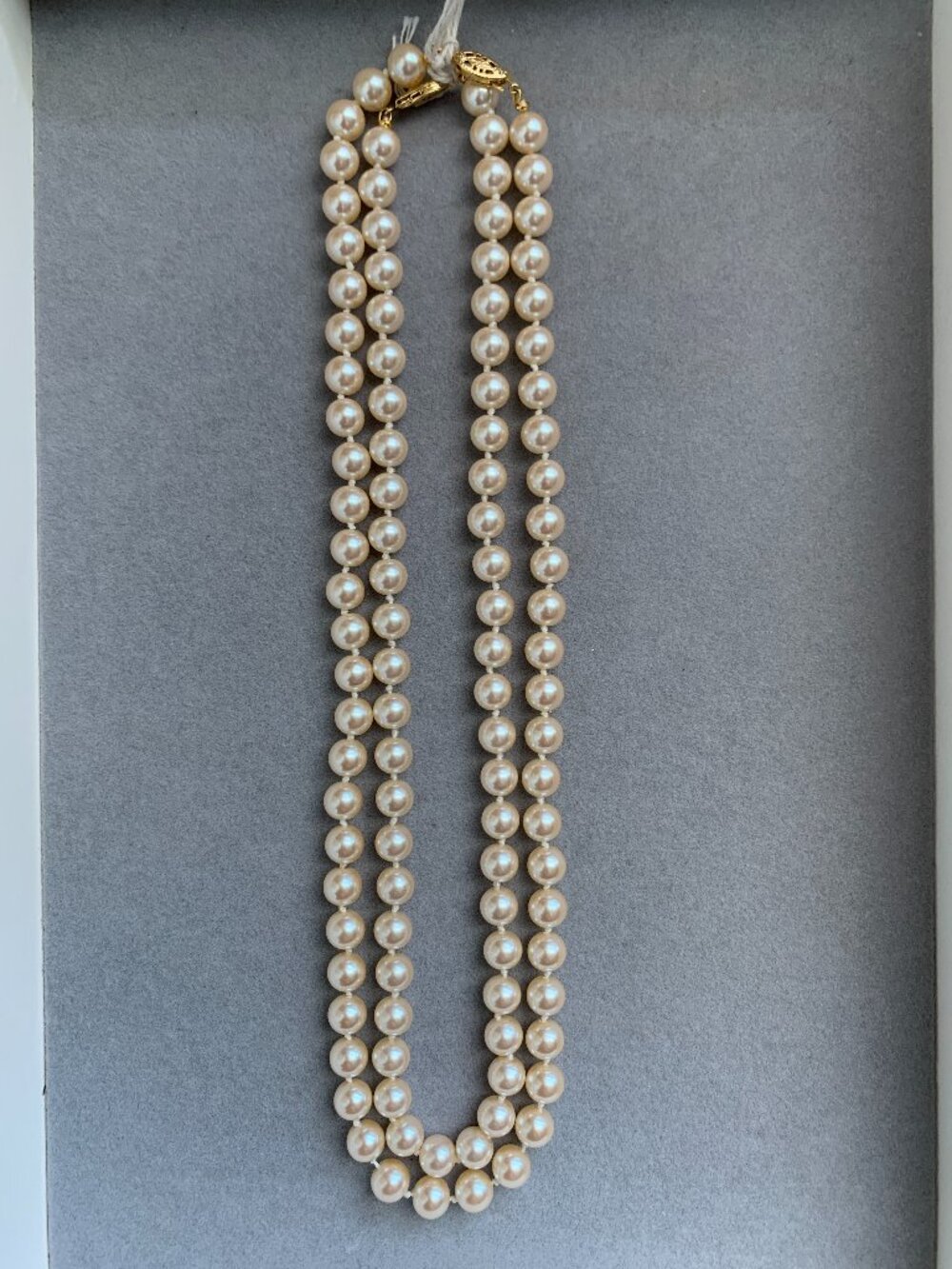 Vintage Richelieu 8mm Pearl Necklaces (2) – 18" & 20” Ivory Faux Pearls